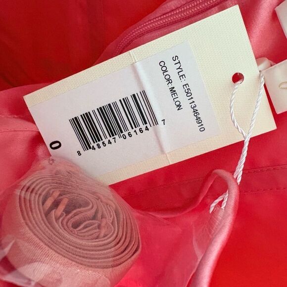 ERIN Fetherston Maxi Dress 0 Coral Pink Sweetheart Spaghetti Strap Ruched New - Picture 8 of 10